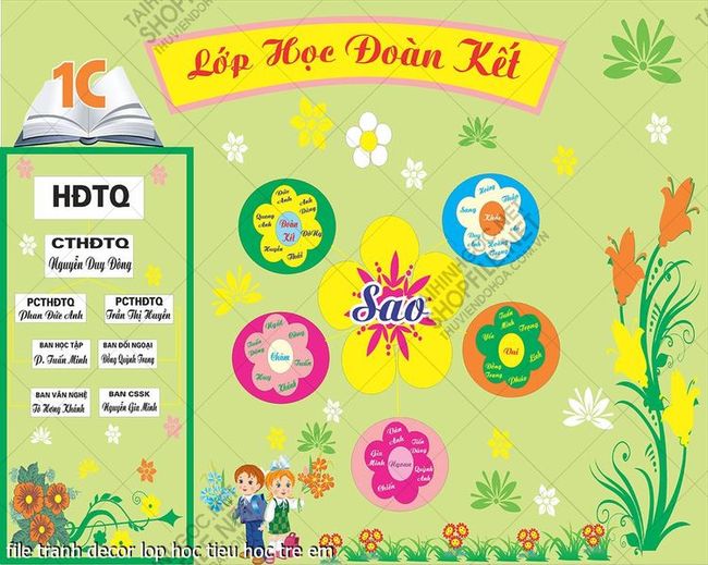 file tranh decor lop hoc tieu hoc tre em